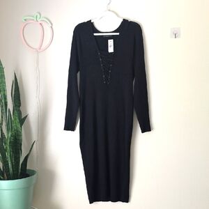 Lane Bryant Black Long Sleeve Dress